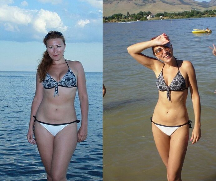 fotografia pred a po pohánkovej diéte